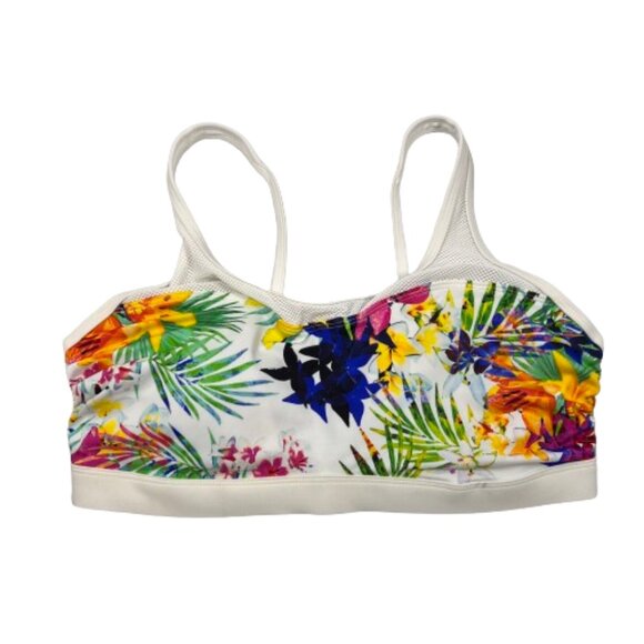 Athleta Womens‎ Swim Bikini Top Size 36 B/C Floral Tropical Mesh Underwire Beach - Picture 2 of 16